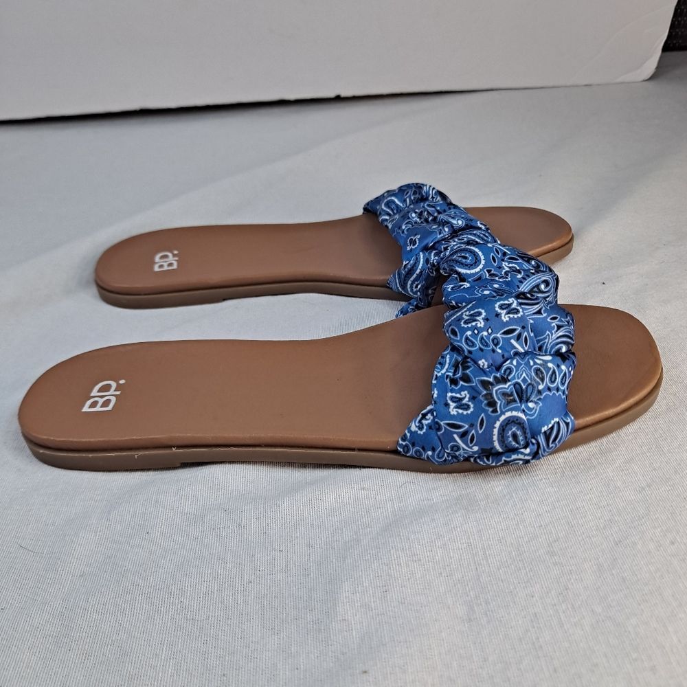 BP. Santos2 Women's Slide Sandals Size 8.5 Blue Bandana Braided - Picture 5 of 8